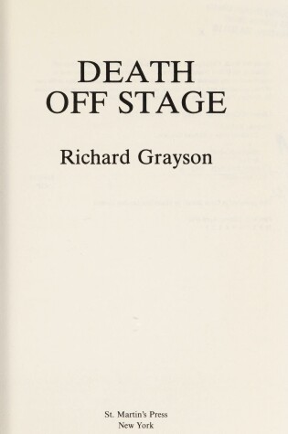 Cover of Death Off Stage