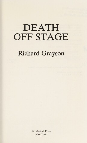 Book cover for Death Off Stage