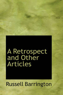 Book cover for A Retrospect and Other Articles