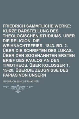 Cover of Friedrich Schleiermacher's Sammtliche Werke Volume 3, V. 1