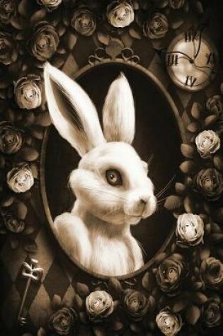 Cover of Alice in Wonderland Modern Journal - Outwards White Rabbit (Brown)