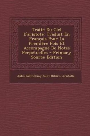 Cover of Traite Du Ciel D'Aristote