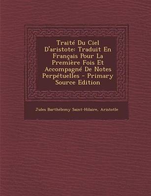 Book cover for Traite Du Ciel D'Aristote