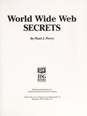 Cover of World Wide Web Secrets