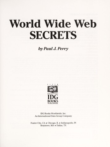 Book cover for World Wide Web Secrets