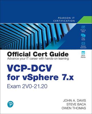 Book cover for VCP-DCV for vSphere 7.x (Exam 2V0-21.20) Official Cert Guide