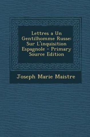Cover of Lettres a Un Gentilhomme Russe