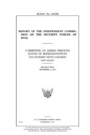 Cover of Report of the Independent Commission on the Security Forces of Iraq