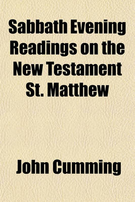Book cover for Sabbath Evening Readings on the New Testament St. Matthew