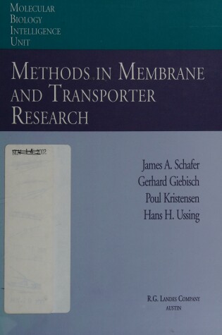 Cover of Methods in Membrane and Transporter Research