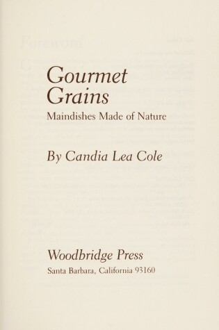 Cover of Gourmet Grains