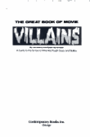 Cover of Great Bk of Movie Villains