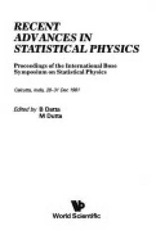 Cover of Recent Advances in Statistical Physics