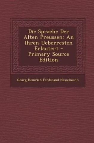 Cover of Die Sprache Der Alten Preussen