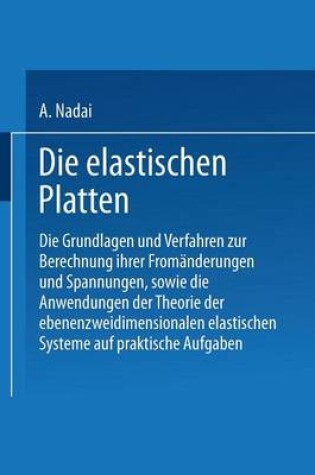 Cover of Die Elastischen Platten
