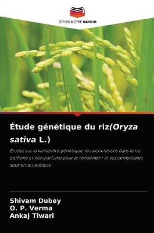Cover of Étude génétique du riz(Oryza sativa L.)