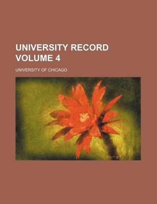 Book cover for University Record Volume 4