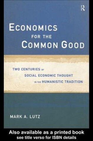 Cover of Economics for the Common Good