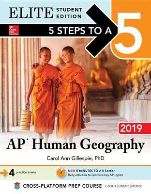 Book cover for 5 Steps to a 5: AP Human Geography 2019 Elite Student Edition