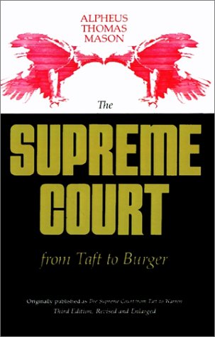 Book cover for The Supreme Court from Taft to Burger =