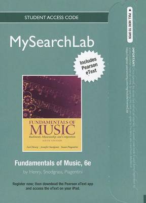 Book cover for MySearchLab with Pearson eText -- Standalone Access Card -- for Fundamentals of Music