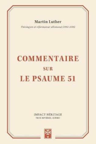 Cover of Commentaire sur le Psaume 51 (Exposition of the Fifty-first Psalm)
