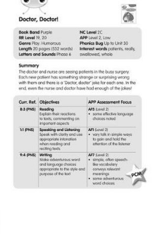 Cover of BC JD Plays Purple/2C Doctor Doctor Guided Reading Card