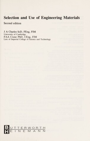 Book cover for Selection and Use of Engineering Materials