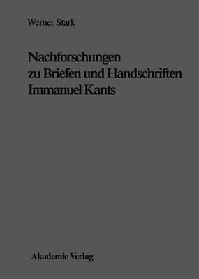 Book cover for Nachforschungen Zu Briefen Und Handschriften Immanuel Kants