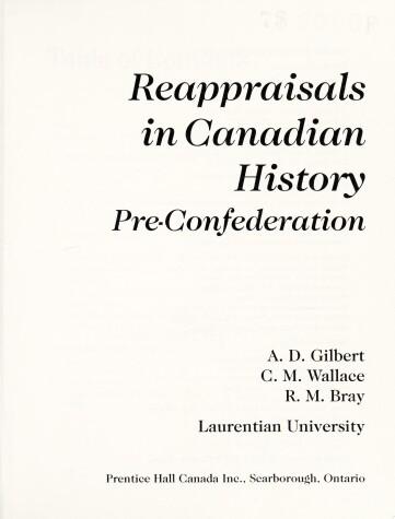 Book cover for Reappraisal Canadian Hist Pre-Confed