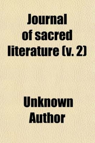 Cover of The Journal of Sacred Literature (Volume 2)