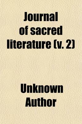 Book cover for The Journal of Sacred Literature (Volume 2)