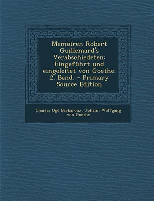 Book cover for Memoiren Robert Guillemard's Verabschiedeten