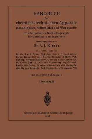 Cover of Handbuch Der Chemisch-Technischen Apparate Maschinellen Hilfsmittel Und Werkstoffe