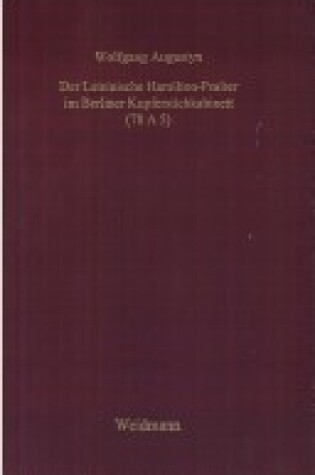 Cover of Der Lateinische Hamilton-Psalter Im Berliner Kupferstichkabinett (78 a 5)