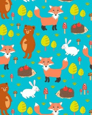 Cover of Journal Notebook Cute Foxes, Rabbits and Bears Pattern 4