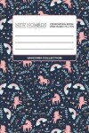 Book cover for Wide Ruled Composition Book - Unicorn Collection