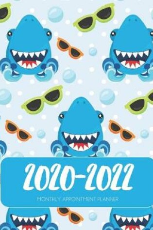 Cover of 2020-2022 Three 3 Year Planner Sharks Monthly Calendar Gratitude Agenda Schedule Organizer