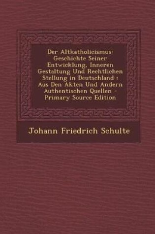 Cover of Der Altkatholicismus