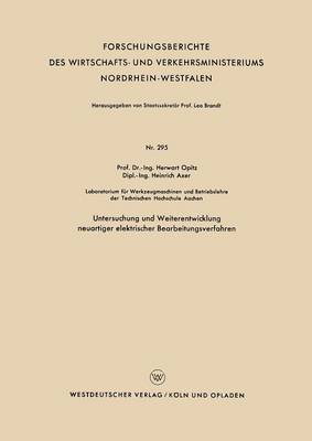 Cover of Untersuchung Und Weiterentwicklung Neuartiger Elektrischer Bearbeitungsverfahren