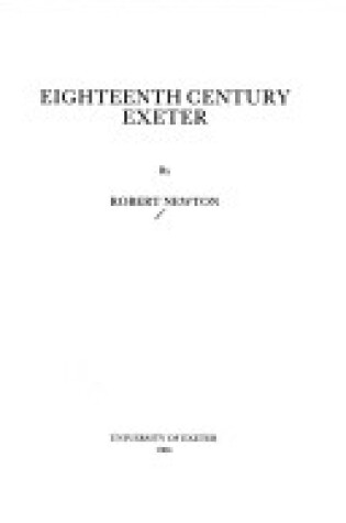 Cover of Eighteenth Century Exeter