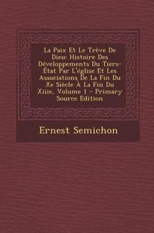 Cover of La Paix Et Le Treve de Dieu