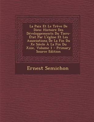 Book cover for La Paix Et Le Treve de Dieu