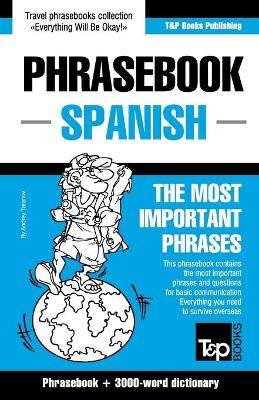 Book cover for English-Spanish phrasebook and 3000-word topical vocabulary