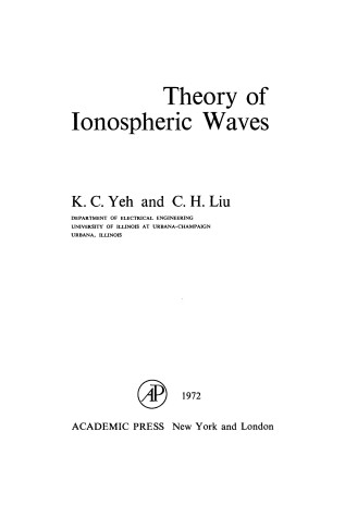 Book cover for Theory of Ionospheric Waves