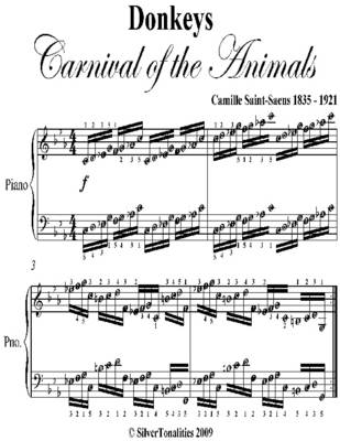 Book cover for Donkeys Carnival of the Animals - Elementary Piano Sheet Music