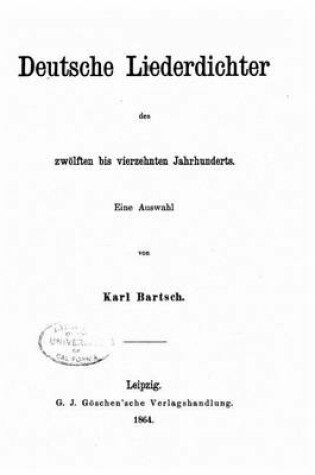 Cover of Deutsche liederdichter