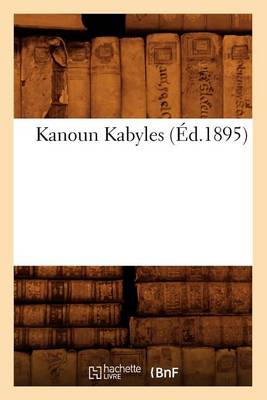 Book cover for Kanoun Kabyles (Ed.1895)