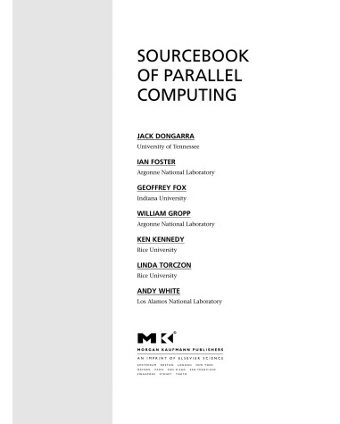 Book cover for Sourcebook of Parallel Computing