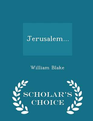 Book cover for Jerusalem... - Scholar's Choice Edition